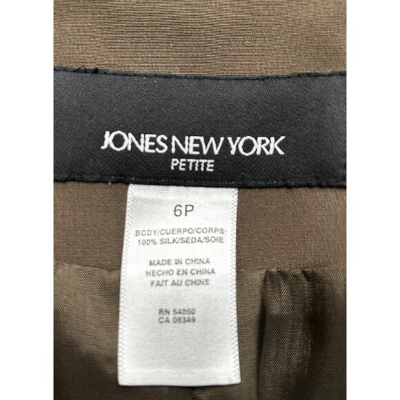 Jones New York Petite 100% Silk Timeless Quiet Luxury Office Chic Blazer Sz 6P - Picture 4 of 5